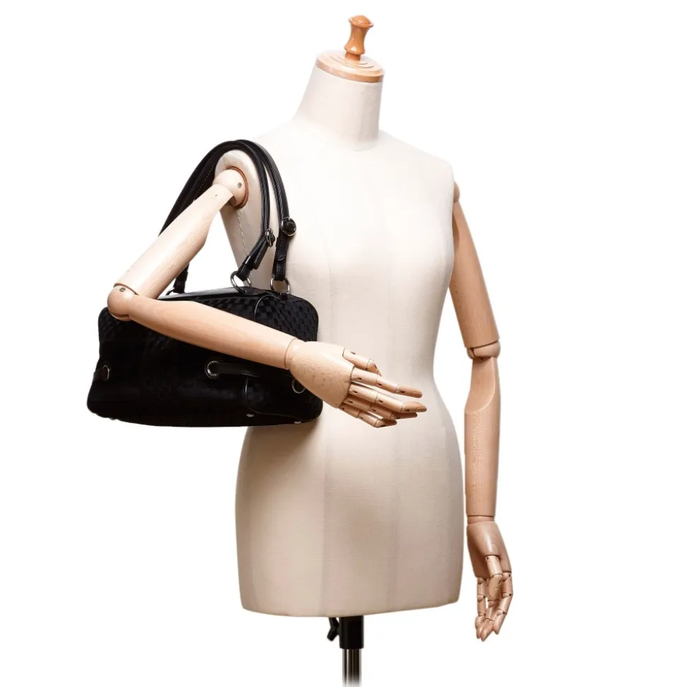 Chanel Vintage - Velour Shoulder Bag - Black - Leather and Lambskin Handbag - Luxury High Quality - Avvenice