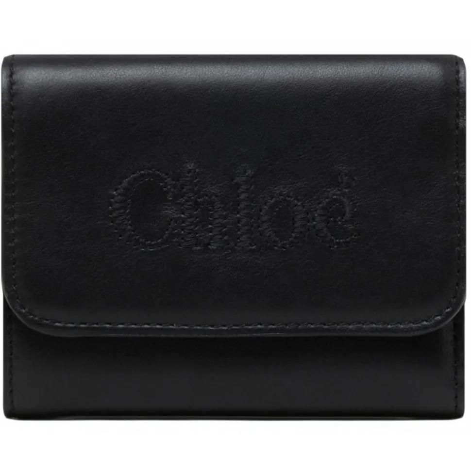 Chloé - Black Sense Small Wallet - Chloé Exclusive Luxury Collection - Avvenice