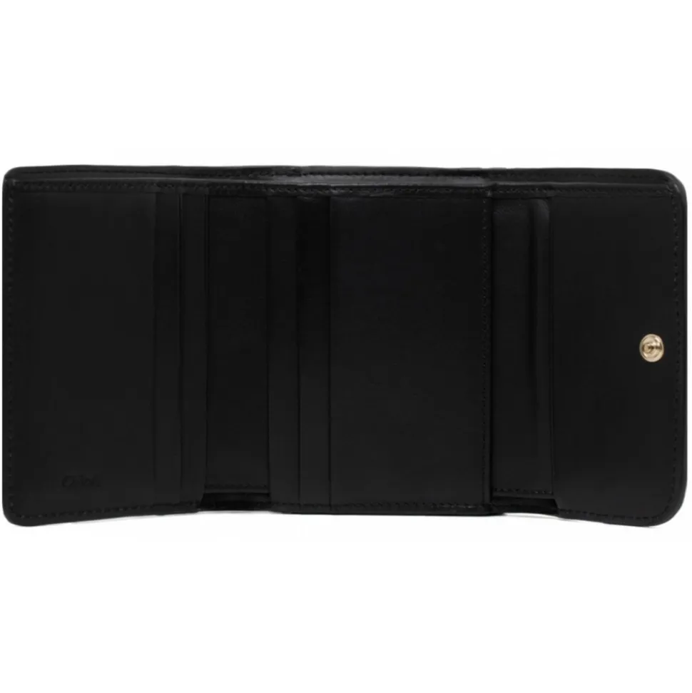 Chloé - Black Sense Small Wallet - Chloé Exclusive Luxury Collection - Avvenice