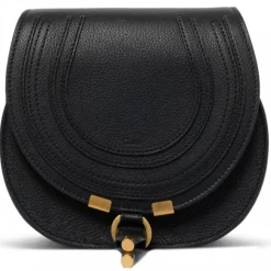 Chloé - Black Small Marcie Saddle Bag - Chloé Exclusive Luxury Collection - Avvenice