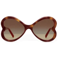 Chloé - Bonnie Heart Shaped Sunglasses in Acetate - Havana Brown - Chloé Eyewear - Avvenice