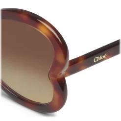 Chloé - Bonnie Heart Shaped Sunglasses in Acetate - Havana Brown - Chloé Eyewear - Avvenice