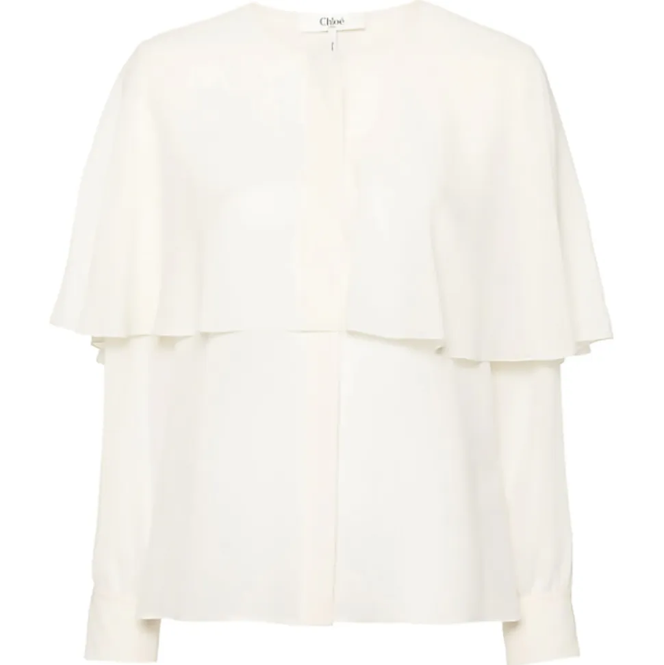 Chloé - Cape Top in White - Chloé Exclusive Luxury Collection - Avvenice