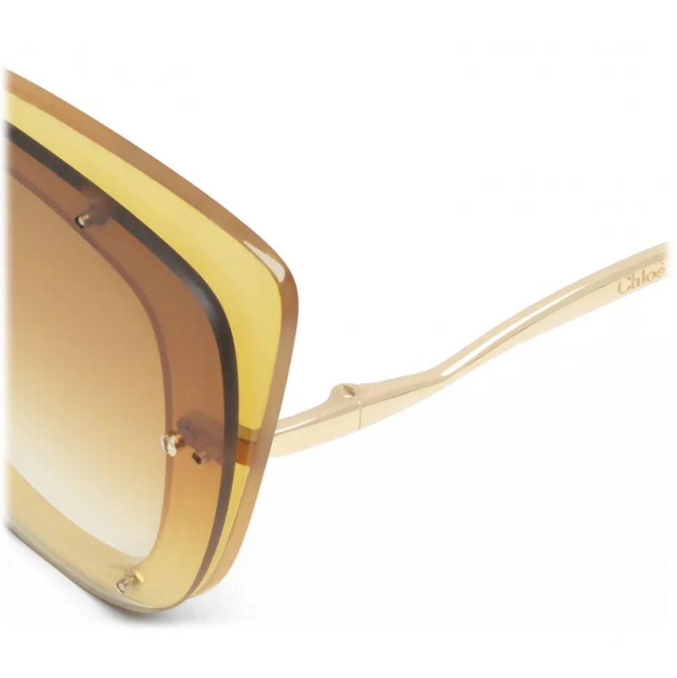 Chloé - Cat-Eye Dree Sunglasses in Nylon and Metal - Gold Yellow - Chloé Eyewear - Avvenice