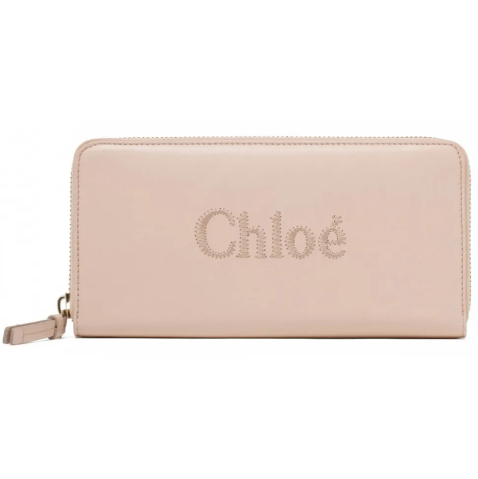 Chloé - Cement Pink Sense Long Zip Wallet - Chloé Exclusive Luxury Collection - Avvenice