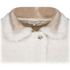 Chloé - Cream White and Beige Faux Shearling Coat - Chloé Exclusive Luxury Collection - Avvenice