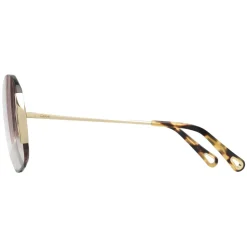 Chloé - Curtis Squared Metal Sunglasses - Gold Purple - Chloé Eyewear - Avvenice