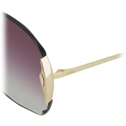 Chloé - Curtis Squared Metal Sunglasses - Gold Purple - Chloé Eyewear - Avvenice