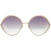 Chloé - Dani Diamond-Shaped Sunglasses in Metal - Peach Purple - Chloé Eyewear - Avvenice
