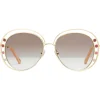Chloé - Delilah Metal Aviator Sunglasses for Women - Gold Brown - Chloé Eyewear - Avvenice