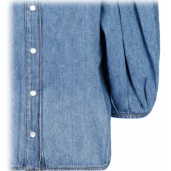 Chloé - Denim Collarless Blouse - Chloé Exclusive Luxury Collection - Avvenice