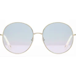 Chloé - Eliz Round Metal Sunglasses - Gold Azure Lilac - Chloé Eyewear - Avvenice