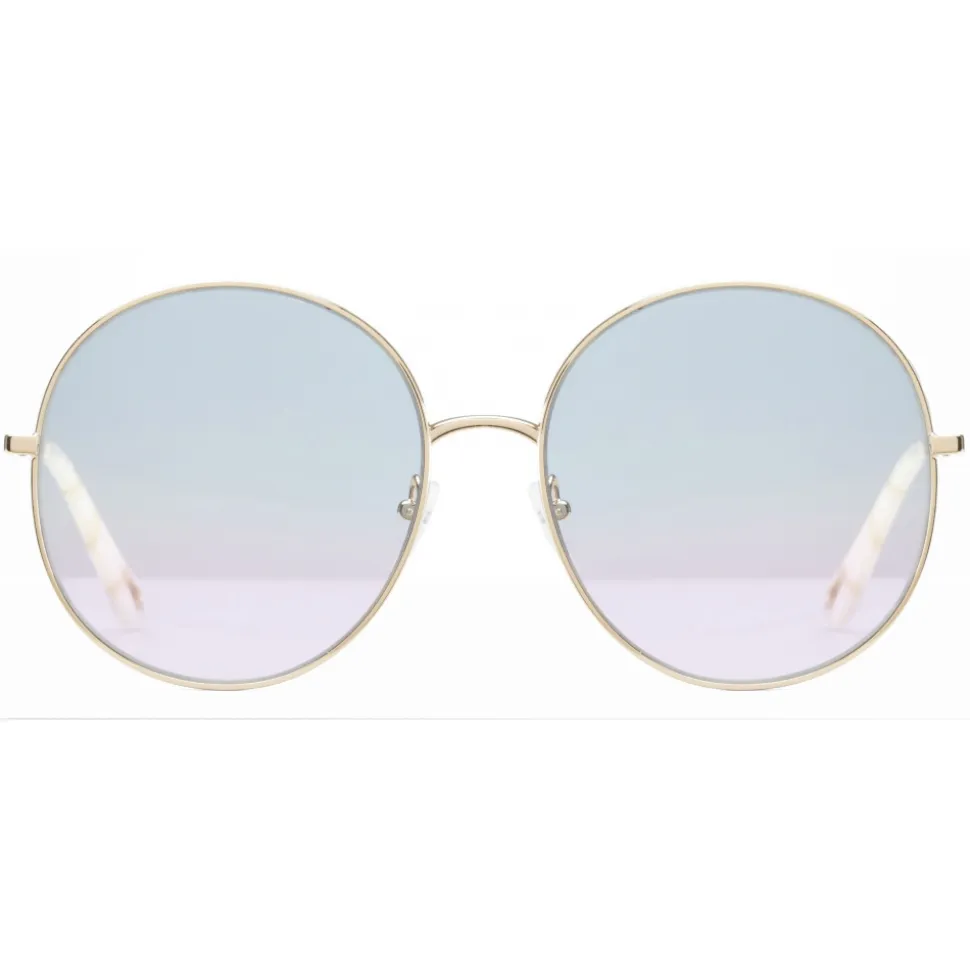 Chloé - Eliz Round Metal Sunglasses - Gold Azure Lilac - Chloé Eyewear - Avvenice
