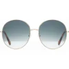 Chloé - Eliz Round Sunglasses in Metal - Gold Petrol - Chloé Eyewear - Avvenice