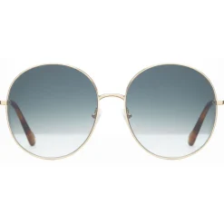Chloé - Eliz Round Sunglasses in Metal - Gold Petrol - Chloé Eyewear - Avvenice