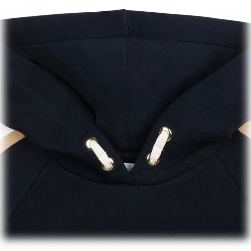 Chloé - Navy Blue and Multicolour Appliqué Logo Dress - Chloé Exclusive Luxury Collection - Avvenice