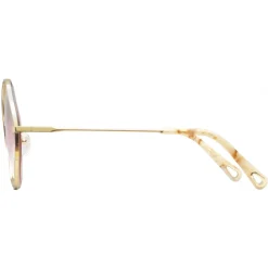 Chloé - Poppy Rhombus Sunglasses in Metal - Havana Gold Rose - Chloé Eyewear - Avvenice
