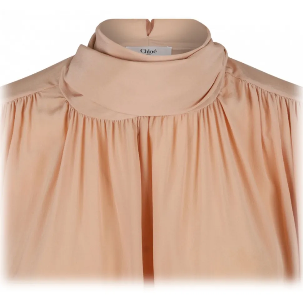 Chloé - Sand Brown Boxy Blouse - Chloé Exclusive Luxury Collection - Avvenice