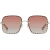 Chloé - Square Rosie Sunglasses in Metal - Gold Coral - Chloé Eyewear - Avvenice