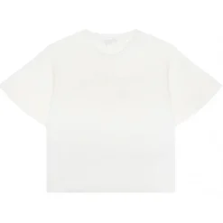 Chloé - White Embroidered Carved Logo T-Shirt - Chloé Exclusive Luxury Collection - Avvenice