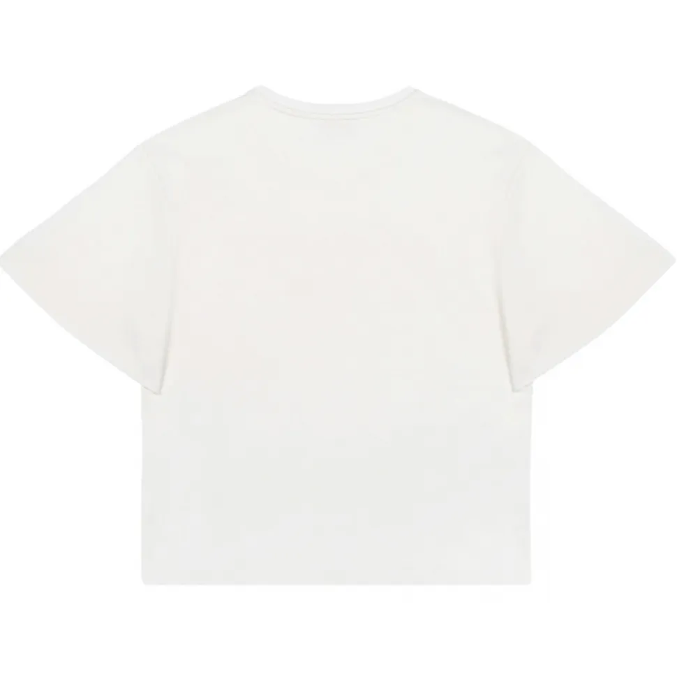 Chloé - White Embroidered Carved Logo T-Shirt - Chloé Exclusive Luxury Collection - Avvenice