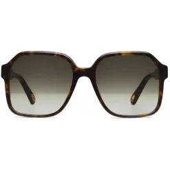 Chloé - Willow Square Sunglasses in Bio-Acetate - Dark Havana Khaki - Chloé Eyewear - Avvenice
