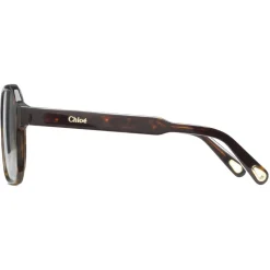 Chloé - Willow Square Sunglasses in Bio-Acetate - Dark Havana Khaki - Chloé Eyewear - Avvenice