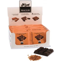 Cioccolato Maglio - Snack Bar - Chocolate with Nut Brittle - Bitter 60 % Cocoa - Avvenice