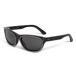 Céline - 07 Sunglasses in Acetate with Crystals and Metal - Black - Sunglasses - Céline Eyewear - Avvenice