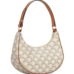 Céline - Ava Bag in Triomphe Canvas and Calfskin - White - Bag - Céline Exclusive Collection - Avvenice