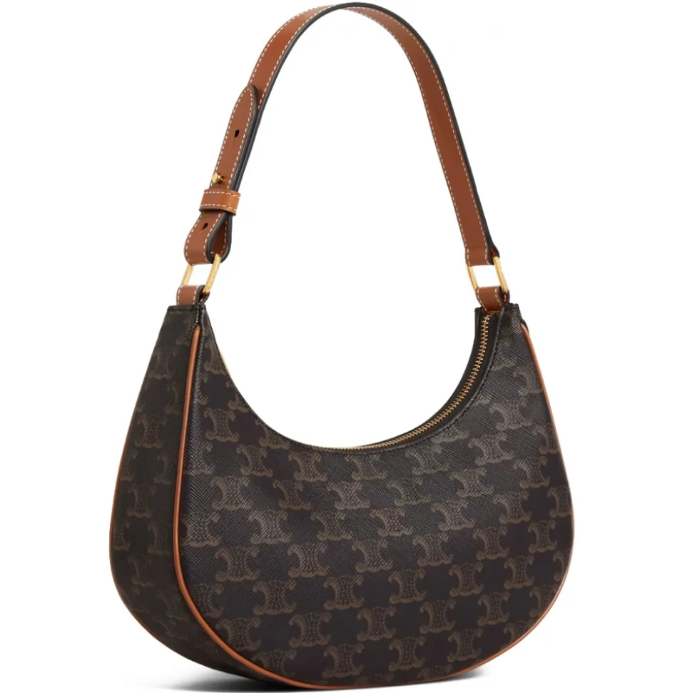 Céline - Ava Bag in Triomphe Canvas and Calfskin - Tan - Bag - Céline Exclusive Collection - Avvenice