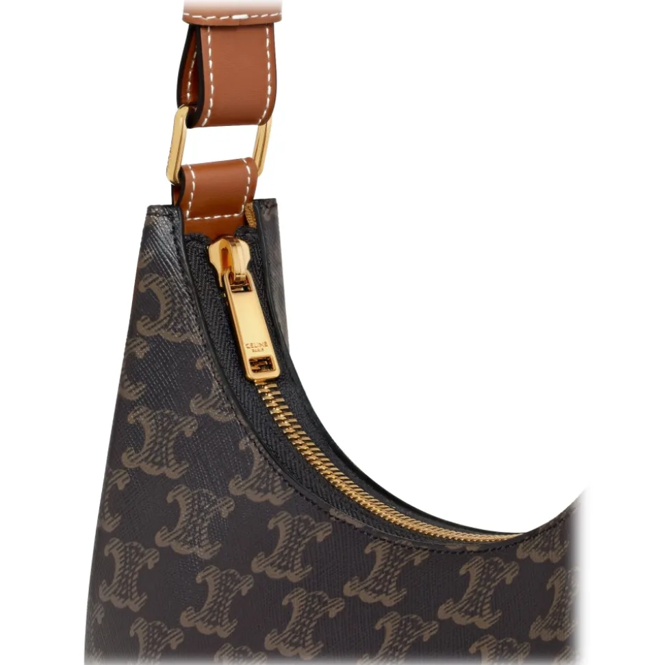 Céline - Ava Bag in Triomphe Canvas and Calfskin - Tan - Bag - Céline Exclusive Collection - Avvenice