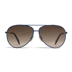 Céline - Aviator Sunglasses in Metal 01 - Blue Gradient Brown - Sunglasses - Céline Eyewear - Avvenice