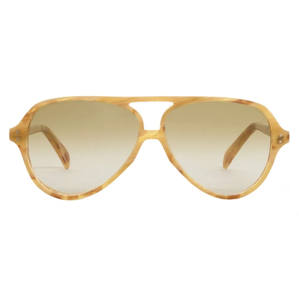 Céline - Black Frame 17 Sunglasses in Acetate - Blone Horn - Sunglasses - Céline Eyewear - Avvenice