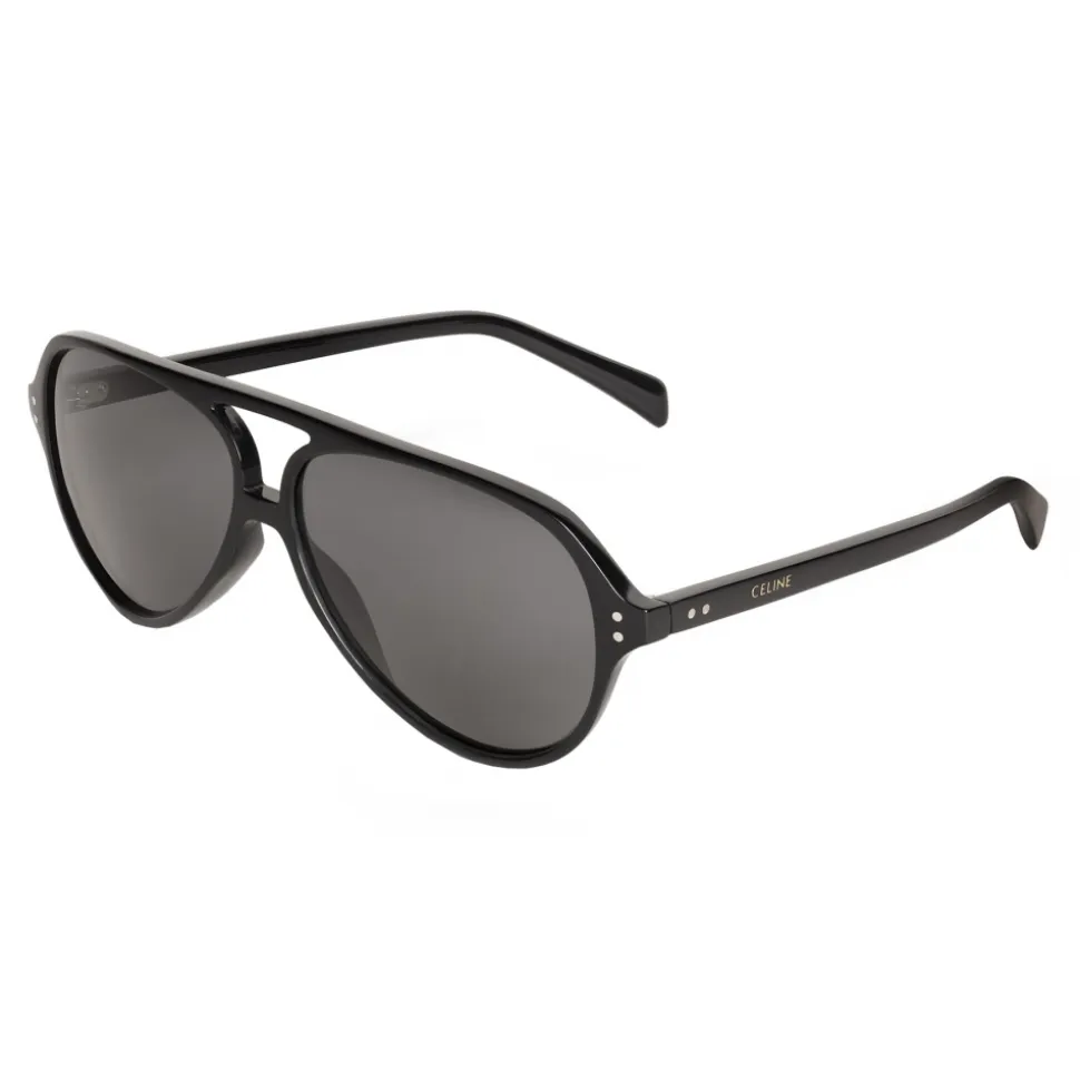 Céline - Black Frame 17 Sunglasses in Acetate with Polarized Lenses - Black - Sunglasses - Céline Eyewear - Avvenice