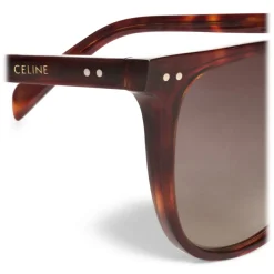 Céline - Black Frame 18 Sunglasses in Acetate with Polarized Lenses - Red Havana - Sunglasses - Céline Eyewear - Avvenice