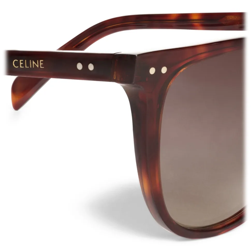 Céline - Black Frame 18 Sunglasses in Acetate with Polarized Lenses - Red Havana - Sunglasses - Céline Eyewear - Avvenice