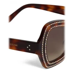 Céline - Butterfly Sunglasses in Acetate and Crystals - Dark Havana - Sunglasses - Céline Eyewear - Avvenice