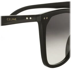 Céline - Cat Eye Sunglasses in Acetate with Polarized Lenses - Black - Sunglasses - Céline Eyewear - Avvenice