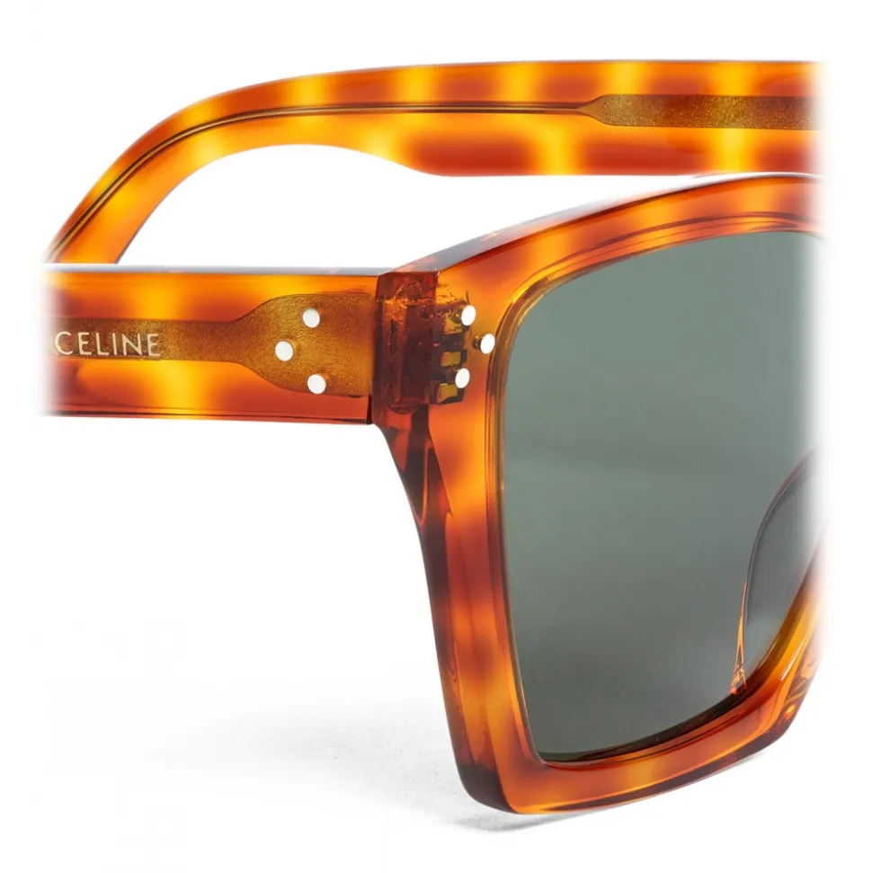 Céline - Cat Eye Sunglasses in Acetate with Crystals - Striped Havana - Sunglasses - Céline Eyewear - Avvenice