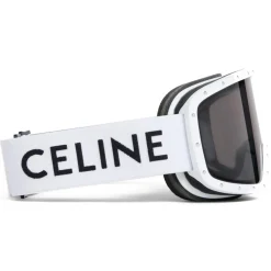 Céline - Celine Ski Mask in Plastic with Metal Studs - White - Sunglasses - Céline Eyewear - Avvenice