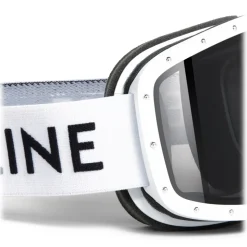 Céline - Celine Ski Mask in Plastic with Metal Studs - White - Sunglasses - Céline Eyewear - Avvenice