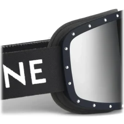 Céline - Celine Ski Mask in Plastic with Metal Studs & Mirror Lenses - Black - Sunglasses - Céline Eyewear - Avvenice