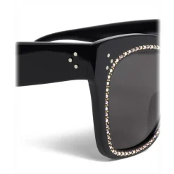 Céline - Classic Cat Eye Sunglasses in Acetate with Crystals - Black - Sunglasses - Céline Eyewear - Avvenice