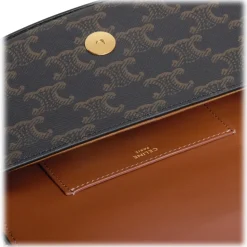 Céline - Clutch on Strap Tabou in Triomphe Canvas and Calfskin - Tan - Bag - Céline Exclusive Collection - Avvenice