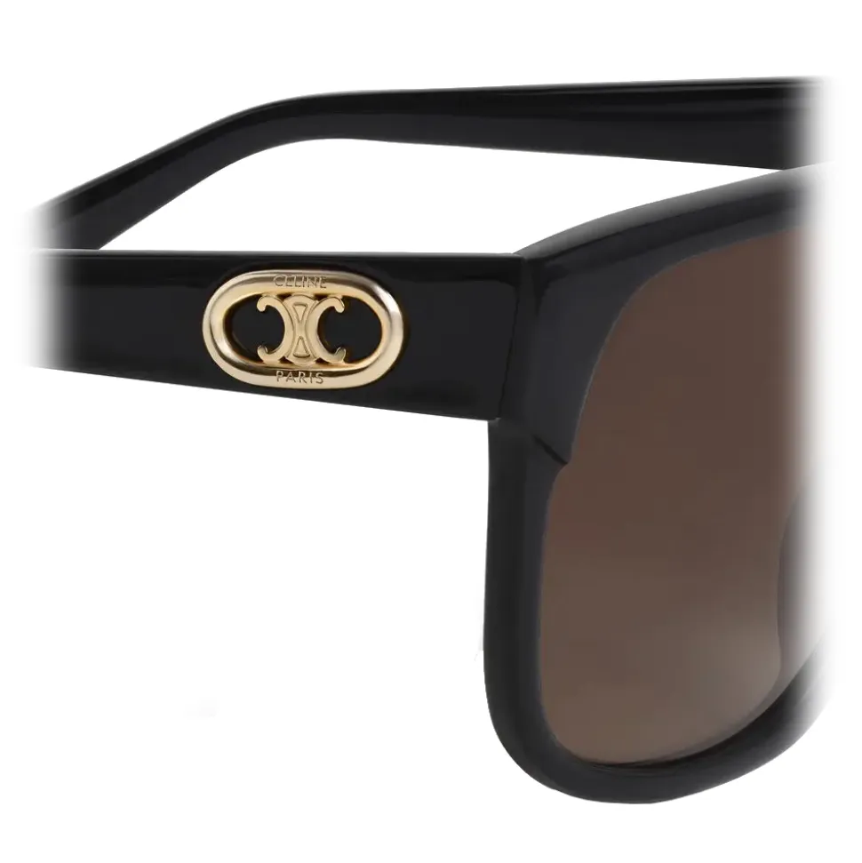 Céline - Maillon Triomphe 02 Sunglasses in Acetate - Black - Sunglasses - Céline Eyewear - Avvenice