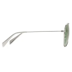 Céline - Metal Frame 01 Sunglasses with Glitter Lenses - Silver Light Green - Sunglasses - Céline Eyewear - Avvenice