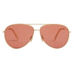 Céline - Metal Frame 01 Sunglasses with Glitter Lenses - Gold Red - Sunglasses - Céline Eyewear - Avvenice