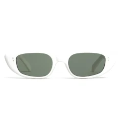 Céline - Oval Cay-Eye Sunglasses in Acetate - White - Sunglasses - Céline Eyewear - Avvenice