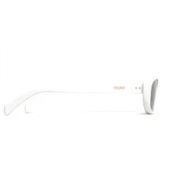 Céline - Oval Cay-Eye Sunglasses in Acetate - White - Sunglasses - Céline Eyewear - Avvenice